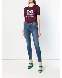 Синие джинсы скинни от Dolce & Gabbana