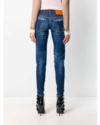 Синие джинсы скинни от Dsquared2