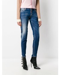 Синие джинсы скинни от Dsquared2