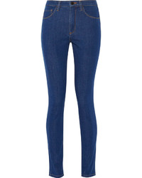 Синие джинсы скинни от Victoria Beckham