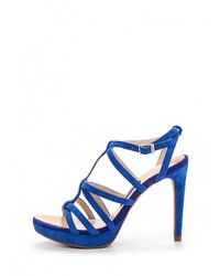 Синие замшевые босоножки на каблуке от Cuplé