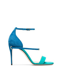 Синие замшевые босоножки на каблуке от Jennifer Chamandi