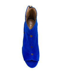 Синие замшевые босоножки на каблуке от Aquazzura