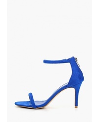 Синие замшевые босоножки на каблуке от Malien