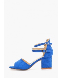 Синие замшевые босоножки на каблуке от Martin Pescatore