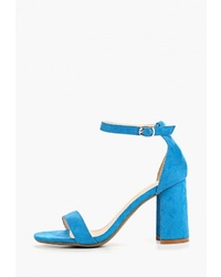 Синие замшевые босоножки на каблуке от Martin Pescatore
