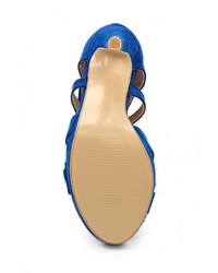 Синие замшевые босоножки на каблуке от Tulipano