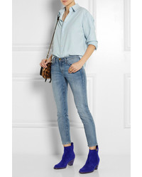 Синие замшевые ботильоны от Acne Studios