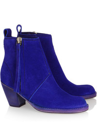 Синие замшевые ботильоны от Acne Studios