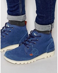 Синие замшевые ботинки