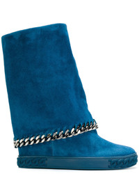 Женские синие замшевые ботинки от Casadei