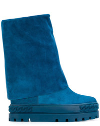 Женские синие замшевые ботинки от Casadei