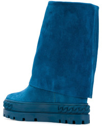 Женские синие замшевые ботинки от Casadei