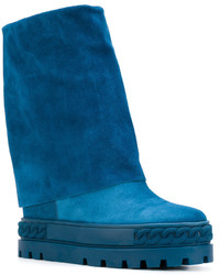 Женские синие замшевые ботинки от Casadei