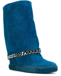 Женские синие замшевые ботинки от Casadei
