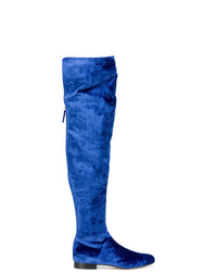 Синие замшевые ботфорты от Alberta Ferretti