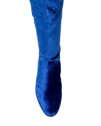 Синие замшевые ботфорты от Alberta Ferretti