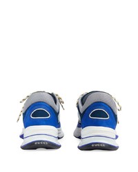 Мужские синие замшевые кроссовки от Gucci