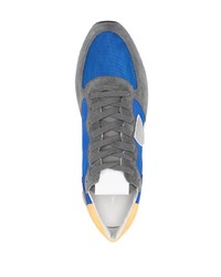 Мужские синие замшевые кроссовки от Philippe Model Paris