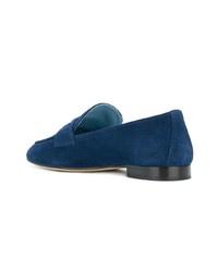 Женские синие замшевые лоферы от Prada