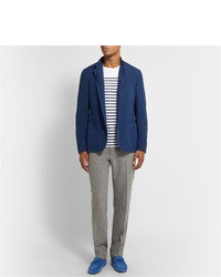 Мужские синие замшевые мокасины от Tod's