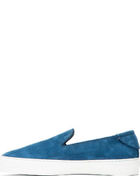 Мужские синие замшевые низкие кеды от Alexander McQueen