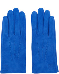 Синие замшевые перчатки