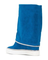 Синие замшевые полусапоги от Casadei