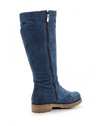 Синие замшевые сапоги от Ascalini