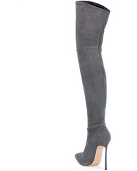 Синие замшевые сапоги от Casadei