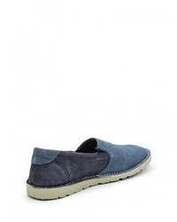 Мужские синие замшевые слипоны от Bata