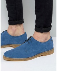 Синие замшевые туфли дерби от Base London