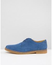 Синие замшевые туфли дерби от Base London