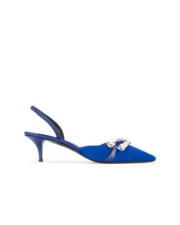 Синие замшевые туфли с украшением от Giuseppe Zanotti Design