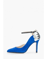 Синие замшевые туфли с украшением от Rivadu