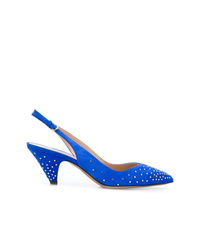 Синие замшевые туфли с шипами от Valentino