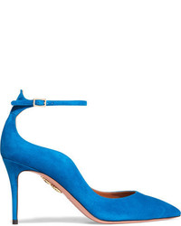 Синие замшевые туфли от Aquazzura