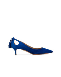 Синие замшевые туфли от Aquazzura
