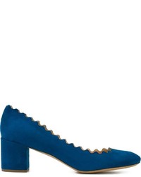 Синие замшевые туфли от Chloé
