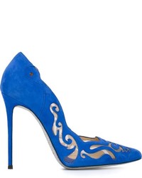 Синие замшевые туфли от Rene Caovilla