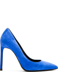 Синие замшевые туфли от Saint Laurent