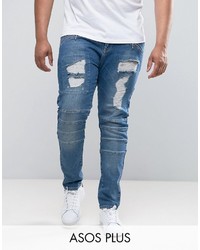 Мужские синие зауженные джинсы от Asos