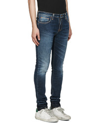 Мужские синие зауженные джинсы от Nudie Jeans