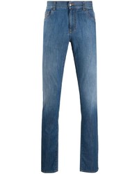 Мужские синие зауженные джинсы от Canali