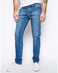 Мужские синие зауженные джинсы от Cheap Monday