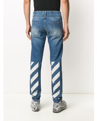 Мужские синие зауженные джинсы от Off-White