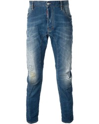 Мужские синие зауженные джинсы от DSQUARED2