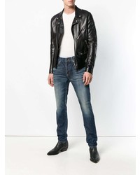 Мужские синие зауженные джинсы от Saint Laurent