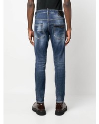 Мужские синие зауженные джинсы от DSQUARED2
