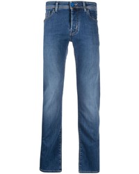 Мужские синие зауженные джинсы от Jacob & Co.